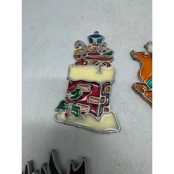 Handmade Christmas Set Of 6 Festive Christmas-Themed Stained Resin Ornament READ - Picture 3 of 10